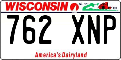 WI license plate 762XNP