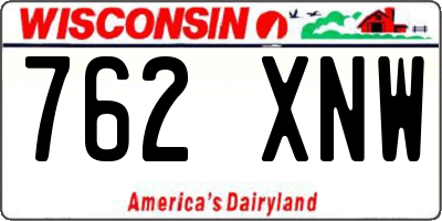 WI license plate 762XNW