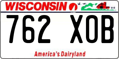 WI license plate 762XOB