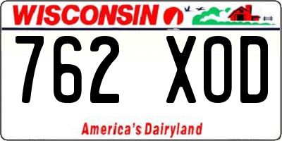 WI license plate 762XOD