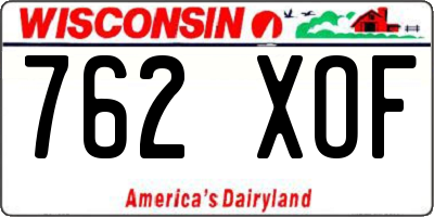 WI license plate 762XOF