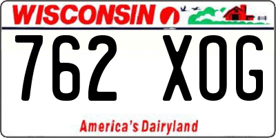 WI license plate 762XOG