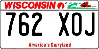 WI license plate 762XOJ