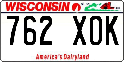 WI license plate 762XOK