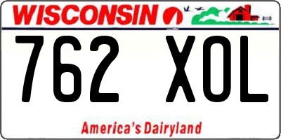 WI license plate 762XOL