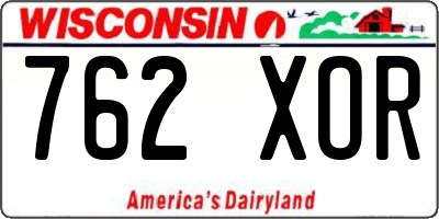 WI license plate 762XOR