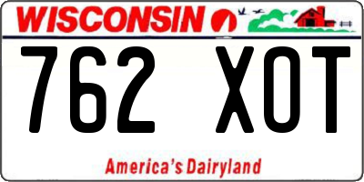 WI license plate 762XOT