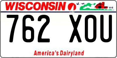 WI license plate 762XOU