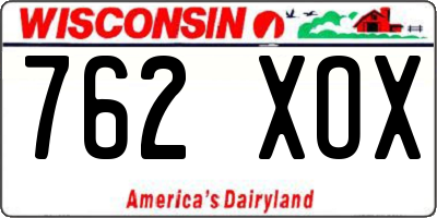 WI license plate 762XOX