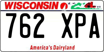 WI license plate 762XPA