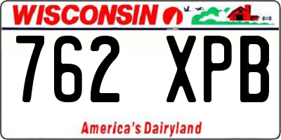 WI license plate 762XPB