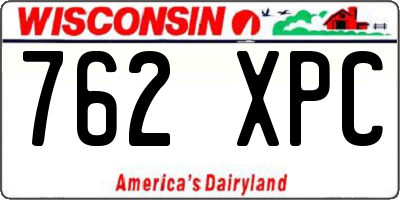 WI license plate 762XPC