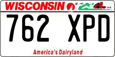 WI license plate 762XPD