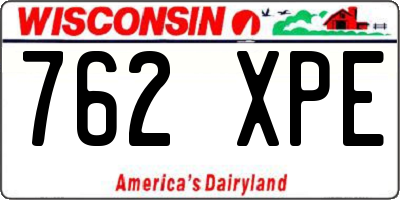 WI license plate 762XPE