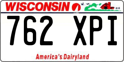 WI license plate 762XPI