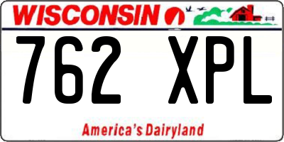 WI license plate 762XPL
