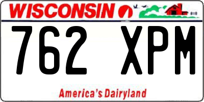 WI license plate 762XPM