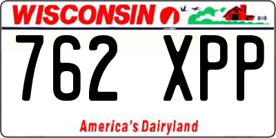 WI license plate 762XPP
