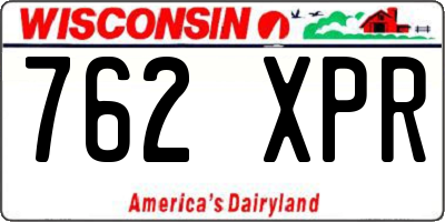 WI license plate 762XPR
