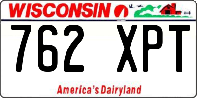 WI license plate 762XPT