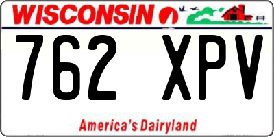 WI license plate 762XPV