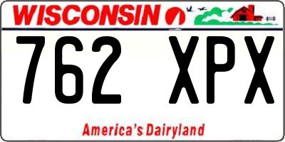 WI license plate 762XPX