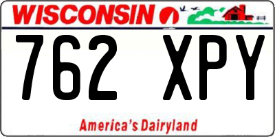 WI license plate 762XPY