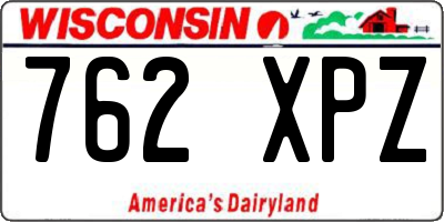 WI license plate 762XPZ