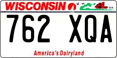 WI license plate 762XQA