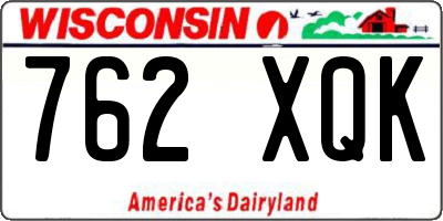 WI license plate 762XQK