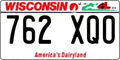 WI license plate 762XQO