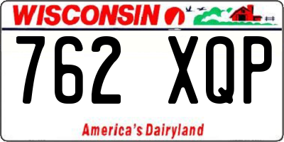 WI license plate 762XQP