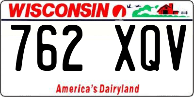 WI license plate 762XQV