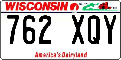 WI license plate 762XQY