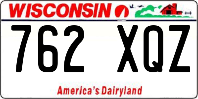 WI license plate 762XQZ