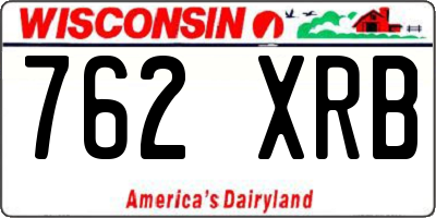 WI license plate 762XRB
