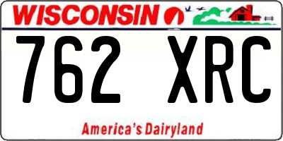 WI license plate 762XRC