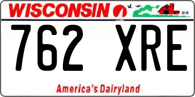 WI license plate 762XRE