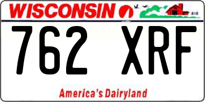 WI license plate 762XRF