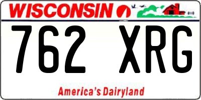 WI license plate 762XRG
