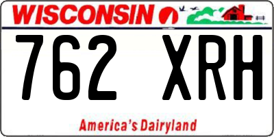 WI license plate 762XRH