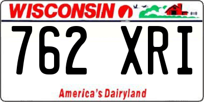 WI license plate 762XRI