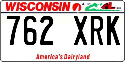 WI license plate 762XRK