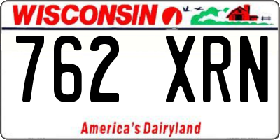 WI license plate 762XRN
