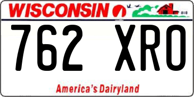 WI license plate 762XRO