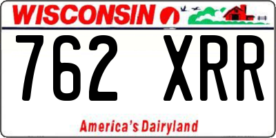 WI license plate 762XRR