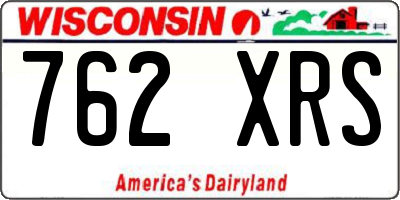 WI license plate 762XRS