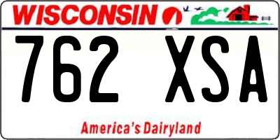 WI license plate 762XSA
