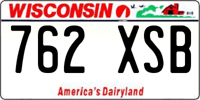 WI license plate 762XSB