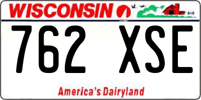 WI license plate 762XSE